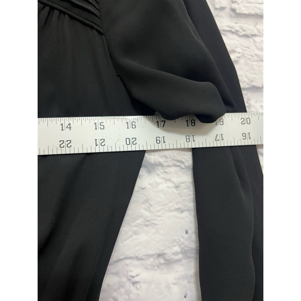 DR2 Daniel Rainn Black V-Neck Elastic Waist Mini Dress Cottagecore Boho Size XS - Picture 5 of 6